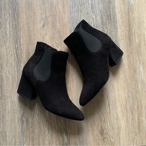 Bleecker & Bond Black Suede Lina Booties - Size 8